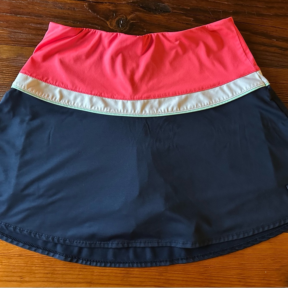Fila Women's Tennis Skirt - Salmon, White, and Navy